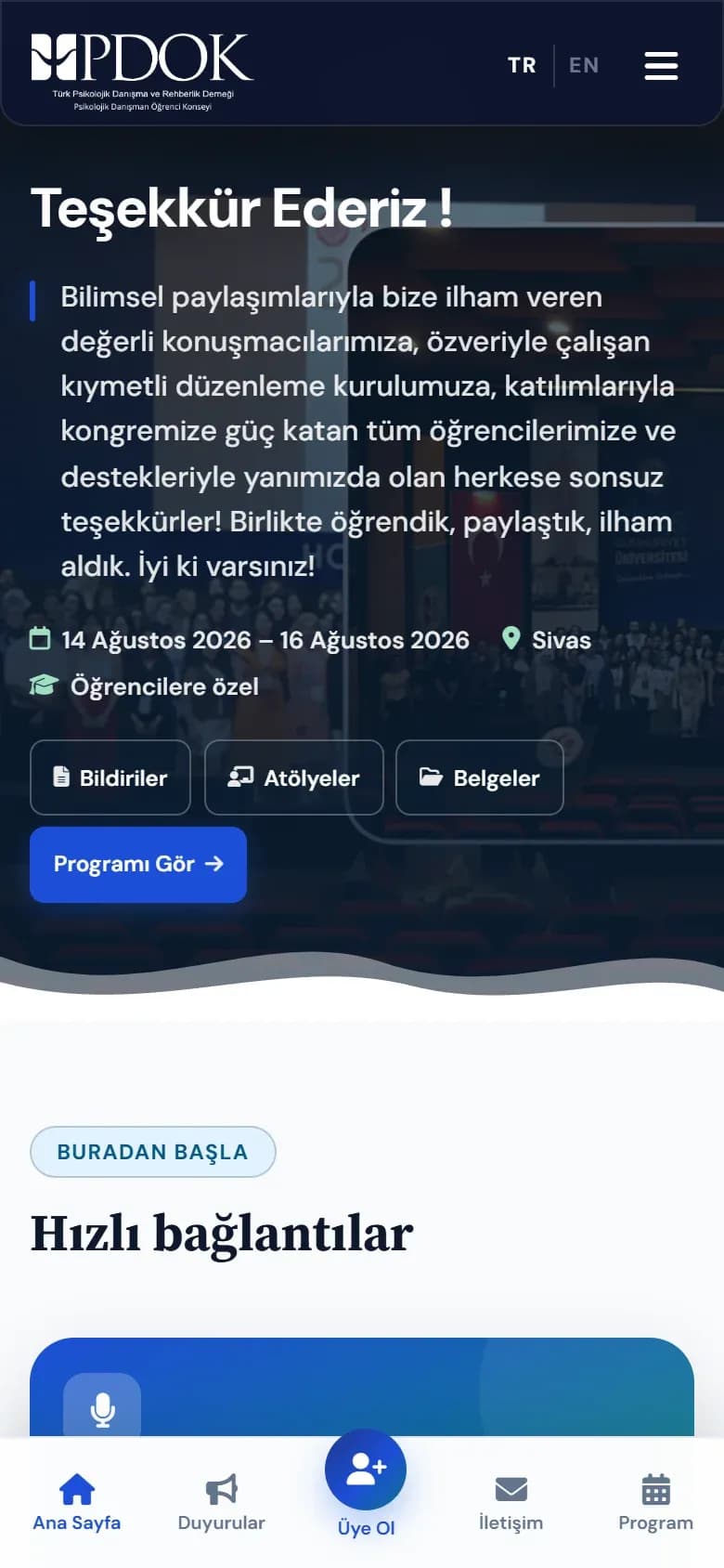 21. Ulusal PDR Öğrencileri Kongresi mobil