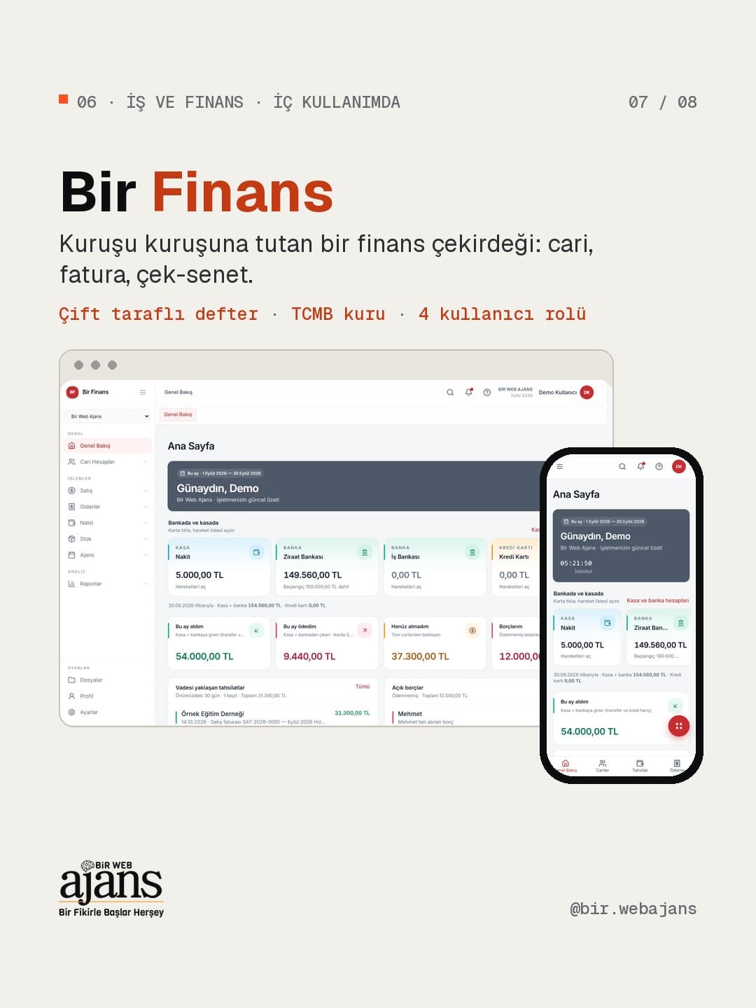 Bir Finans: kuruşu kuruşuna tutan bir finans çekirdeği.