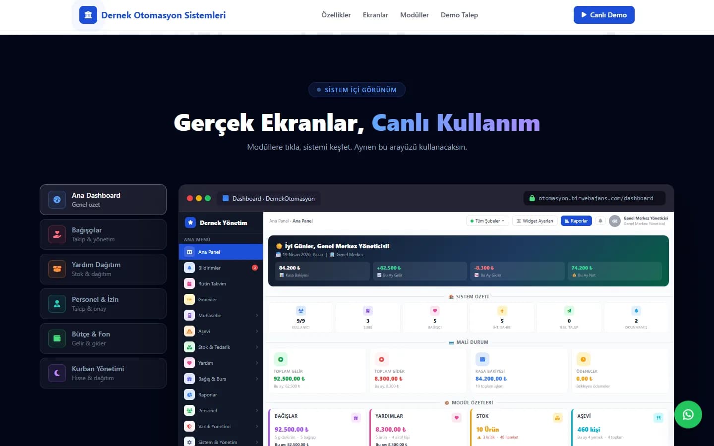 Dernek Yönetim Sistemi — Non-profit operations software